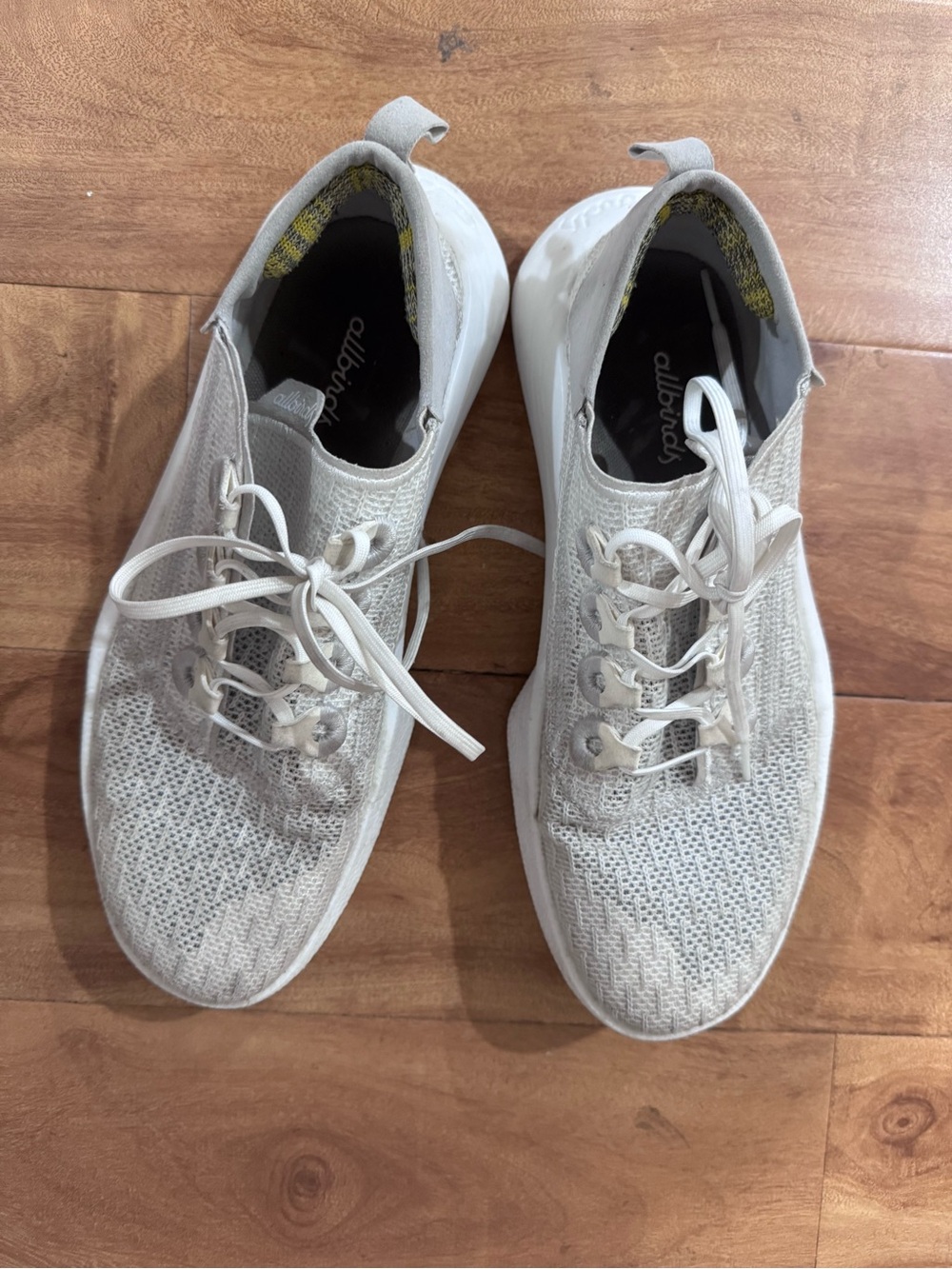 allbirds Light Gray Knit Lace-Up Sneakers